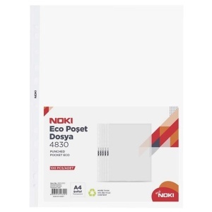 Folii protectie documente, A4, 38 microni, 100 buc/set, NOKI