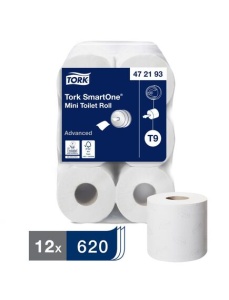 Hartie igienica TORK SmartOne Mini Advanced T9, 2 straturi, 111 m/rola, 12 role/set