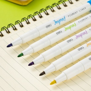 Liner pigment 2 capete 0.5/1 mm, 12 buc/set, DELI Inspira - Img 2