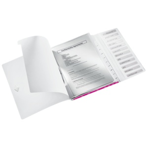 Mapa plastic cu 12 separatoare, A4, 200 coli, roz, LEITZ WOW - Img 3