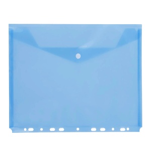 Mapa plastic, cu buton si perforatii, A4, albastru, D.RECT