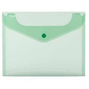 Mapa plastic, cu capsa, A4, verde, 10 buc/set, OPTIMA