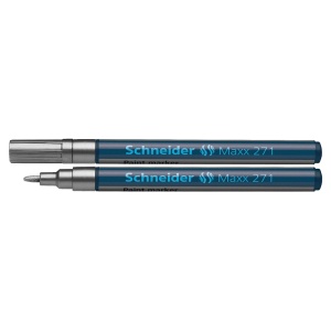 Marker cu vopsea, varf 1-2 mm, argintiu, SCHNEIDER Maxx 271