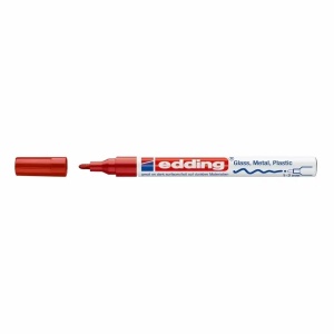 Marker cu vopsea, varf 1-2 mm, rosu, EDDING 751
