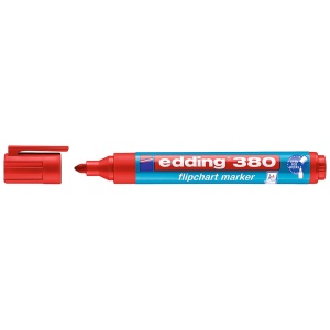 Marker pentru flipchart, varf rotund, rosu, EDDING 380 - Img 1