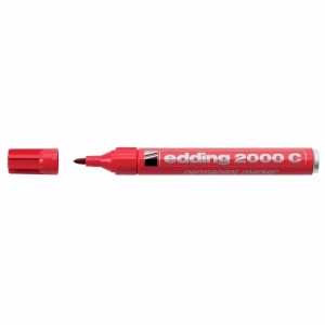 Marker permanent, varf 3 mm, rosu, EDDING 2000 C