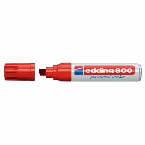 Marker permanent, varf tesit 4-12 mm, rosu, EDDING 800