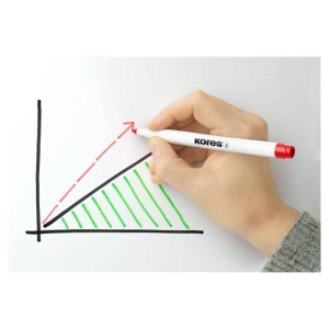 Marker whiteboard, varf rotund 1.0 mm, 4 buc/set, KORES - Img 2