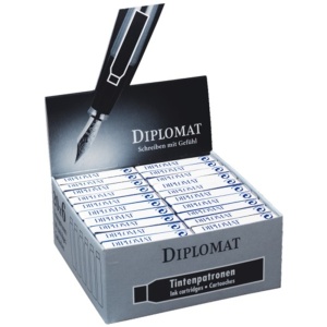 Patroane cerneala stilouri DIPLOMAT, 6 buc/cutie - negru