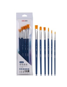 Pensule varf tesit si rotund DELI, 6 buc/set