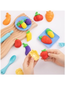 Plastilina 6 culori/set, 240 g, cu 19 accesorii modelaj, Veggie DELI - Img 3