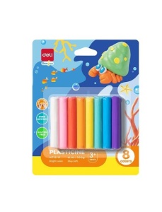 Plastilina 8 culori, 100 g, DELI