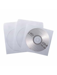 Plic CD/DVD (125X125mm), cu fereastra, gumat, alb, 25 buc/set