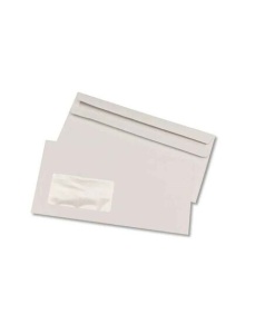 Plic DL alb autoadeziv fereastra stanga, 110x220 mm, 1000 buc./cutie