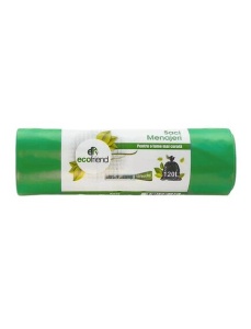 Saci menajeri 120 L, LDPE, verde, 10 buc/rola, ECOFRIEND