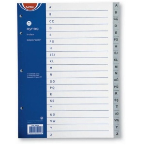 Separatoare din plastic A4, index A-Z, NOKI