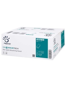 Servetele hartie in V, PAPERNET Dissolve Tech 411169, 21x22 cm, 2 straturi, 210 buc/set, 15 seturi/bax