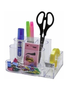 Suport accesorii birou, 7 compartimente, 168 x 78mm, transparent, KEJEA