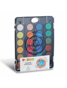 Acuarele 24 culori/set + pensula, 30 mm, Morocolor PRIMO