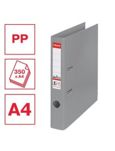 Biblioraft A4 plastifiat PP/PP, 5 cm, gri, ESSELTE NO. 1 Power - Img 4