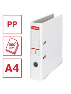 Biblioraft plastifiat, A4, 7.5 cm, alb, ESSELTE Economy - Img 3