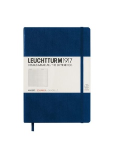 Caiet cu elastic A5, 125 file, matematica LEUCHTTURM1917 - Albastru navy
