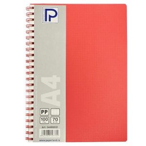 Caiet cu spirala A4, 100 file, coperta plastic, dictando, PAPERLAND - Img 3