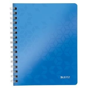 Caiet cu spirala A5, 80 file, dictando, albastru, LEITZ WOW