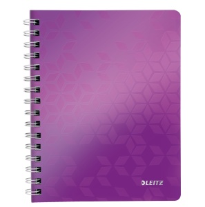 Caiet cu spirala A5, 80 file, dictando, mov, LEITZ WOW