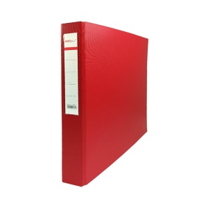 Caiet mecanic A4, 2 inele, 25 mm, carton, cu buzunar, rosu, STANDARD