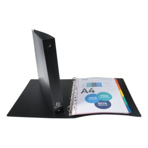 Caiet mecanic A4, 4 inele 30mm, coperti flexibile, negru, EXACOMPTA - Img 2