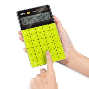 Calculator de birou cu 12 digiti, verde, DELI 1589 - Img 5