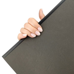 Coperti carton imitatie piele A4, 250 g/mp, 100 buc/set, negru, D.RECT - Img 2