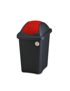 Cos pentru colectare selectiva, capac batant, 30 l, rosu, Multipat