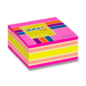 Cub notite autoadeziv 51x51 mm, 250 file, roz, STICK'N