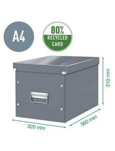 Cutie depozitare mare, 320x310x360 mm, carton, alb, LEITZ WOW Click&Store Cub - Img 2