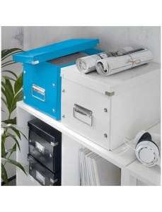 Cutie depozitare mare, 320x310x360 mm, carton, albastru, LEITZ WOW Click&Store Cub - Img 3