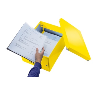 Cutie depozitare medie, 369x281x200 mm, carton, galben, LEITZ Click&Store - Img 4