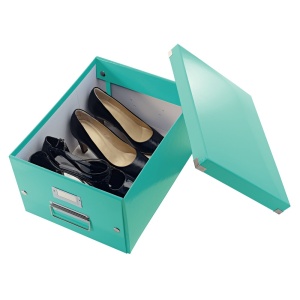 Cutie depozitare medie, 369x281x200 mm, carton, turcoaz, LEITZ Click&Store - Img 3