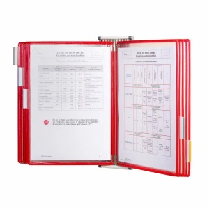 Display perete cu 10 buzunare incluse, rosu, TARIFOLD