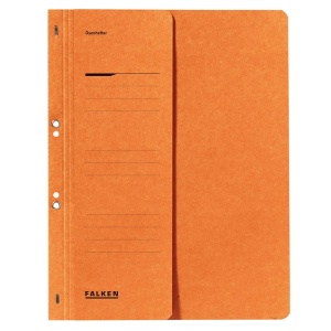 Dosar carton, cu capse 1/2, A4, portocaliu, FALKEN