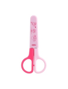 Foarfeca copii 12 cm, cu protectie plastic, DELI - Img 4
