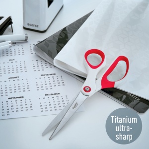Foarfeca de birou, 20.5 cm, rosu, LEITZ Wow Titanium - Img 2