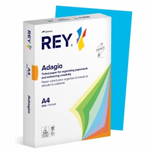 Hartie colorata A4, 80 g/mp, 500 coli/top, albastru, REY Adagio