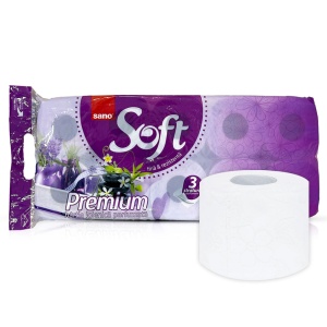 Hartie igienica parfumata SANO Soft, 3 straturi, 10 role/set