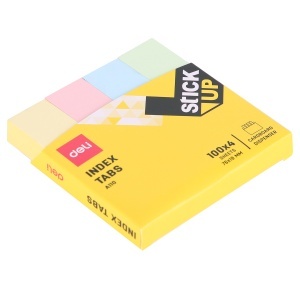 Index autoadeziv hartie color, 76 x19 mm, 4 culori, DELI - Img 2