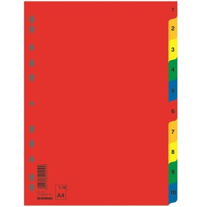 Index plastic color numeric 1-10, DONAU