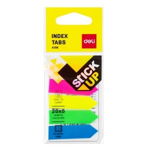 Index plastic tip sageata 43x12 mm, 5 culori Stick Up DELI