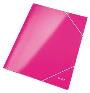 Mapa de carton, cu elastic, A4, roz, LEITZ WOW