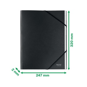 Mapa de carton plastifiat, 12 separatoare, A4, negru, LEITZ RECYCLE - Img 3